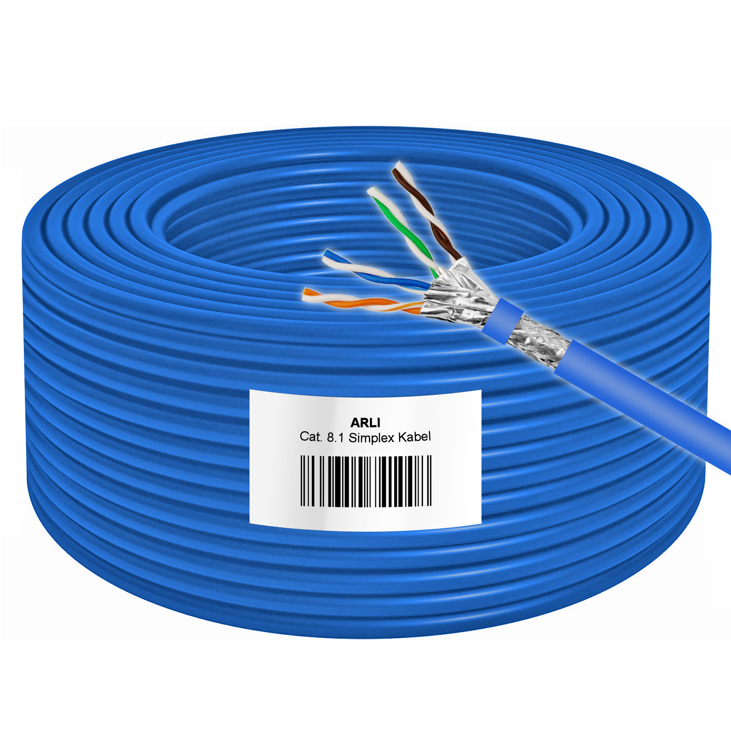 ARLI Cat8 cavo da installazione 100 m - Cat 8.1 S/FTP LSZH senza alogeni fino a 40 Gbit/s cavo di rete 2000 MHz