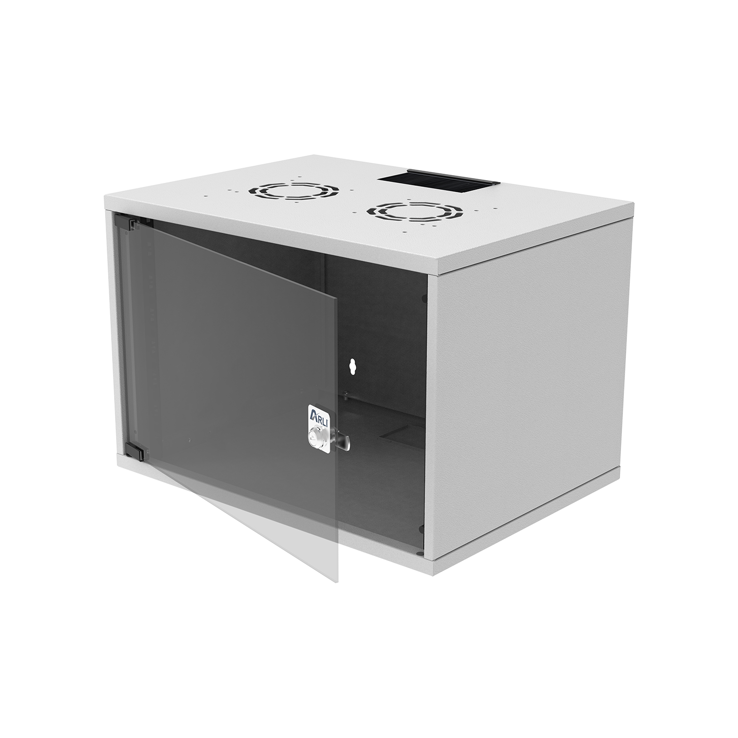 ARLI Armadio di rete 19 pollici, armadio server da parete, chiudibile a chiave, con porta in vetro, SOHO