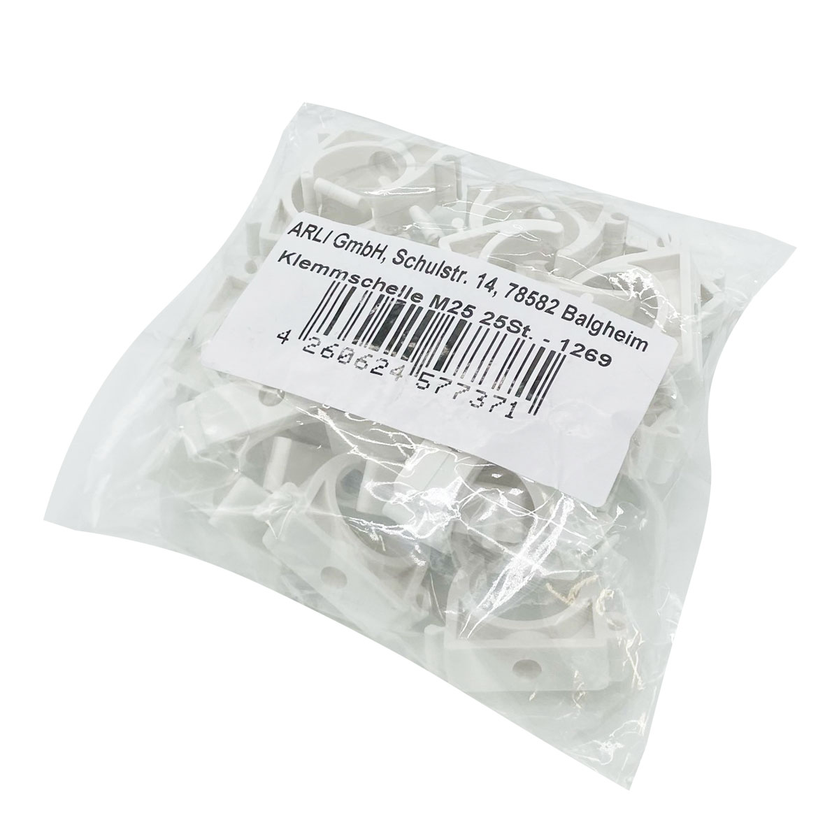 ARLI 25x fascetta di fissaggio M25 bianca – collari per tubo di installazione Ø 25 mm montaggio esterno installazione elettrica