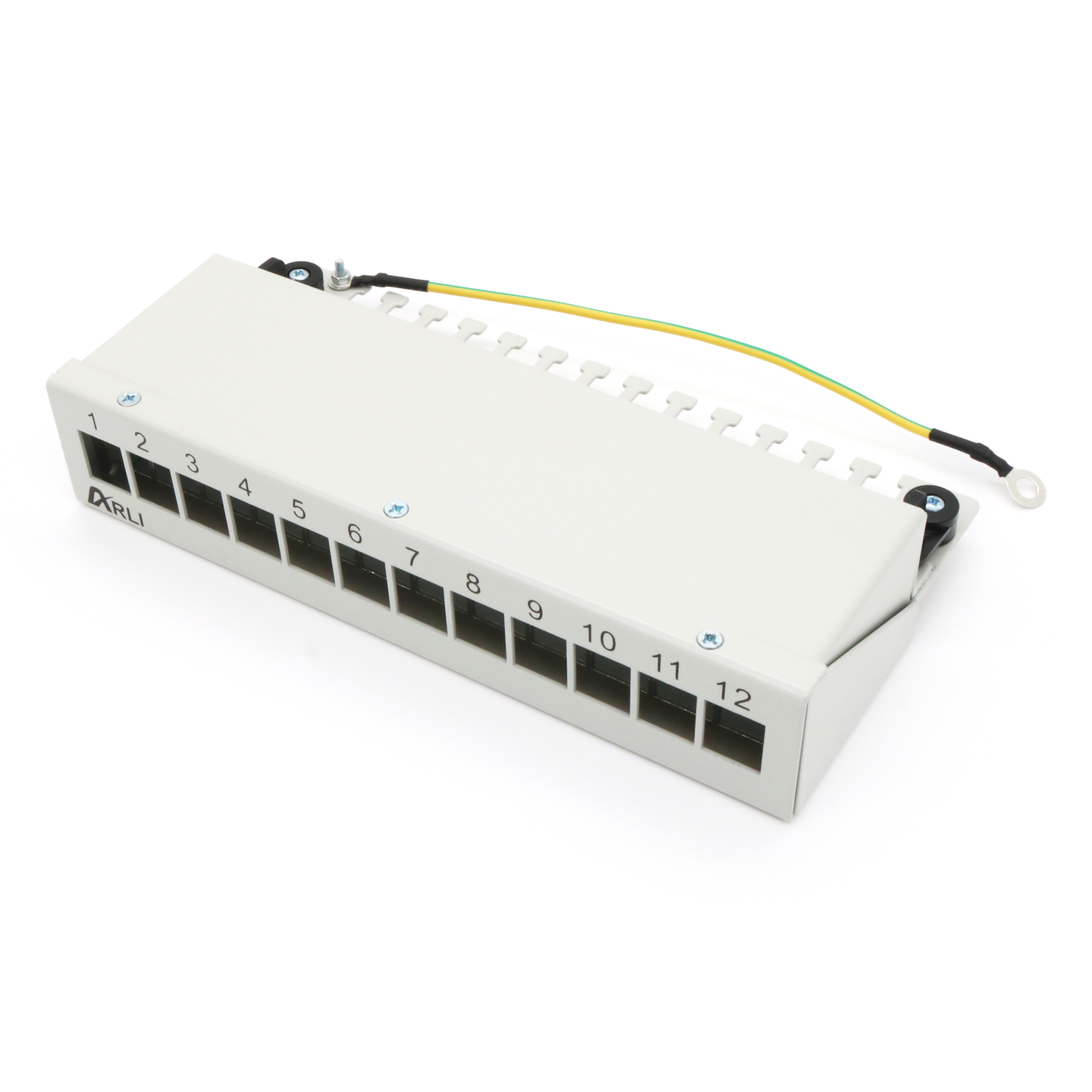ARLI patch panel per moduli Keystone – alloggiamento patch a 12 porte grigio chiaro