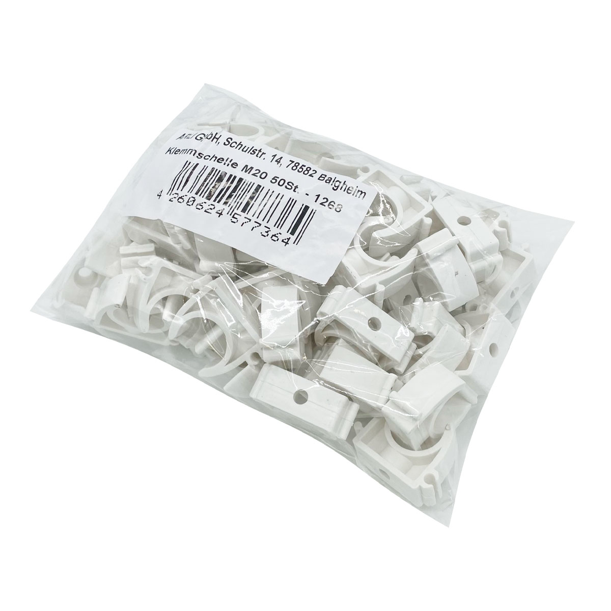 ARLI 50x fascetta di fissaggio M20 bianca – collari per tubo di installazione Ø 20 mm montaggio esterno installazione elettrica