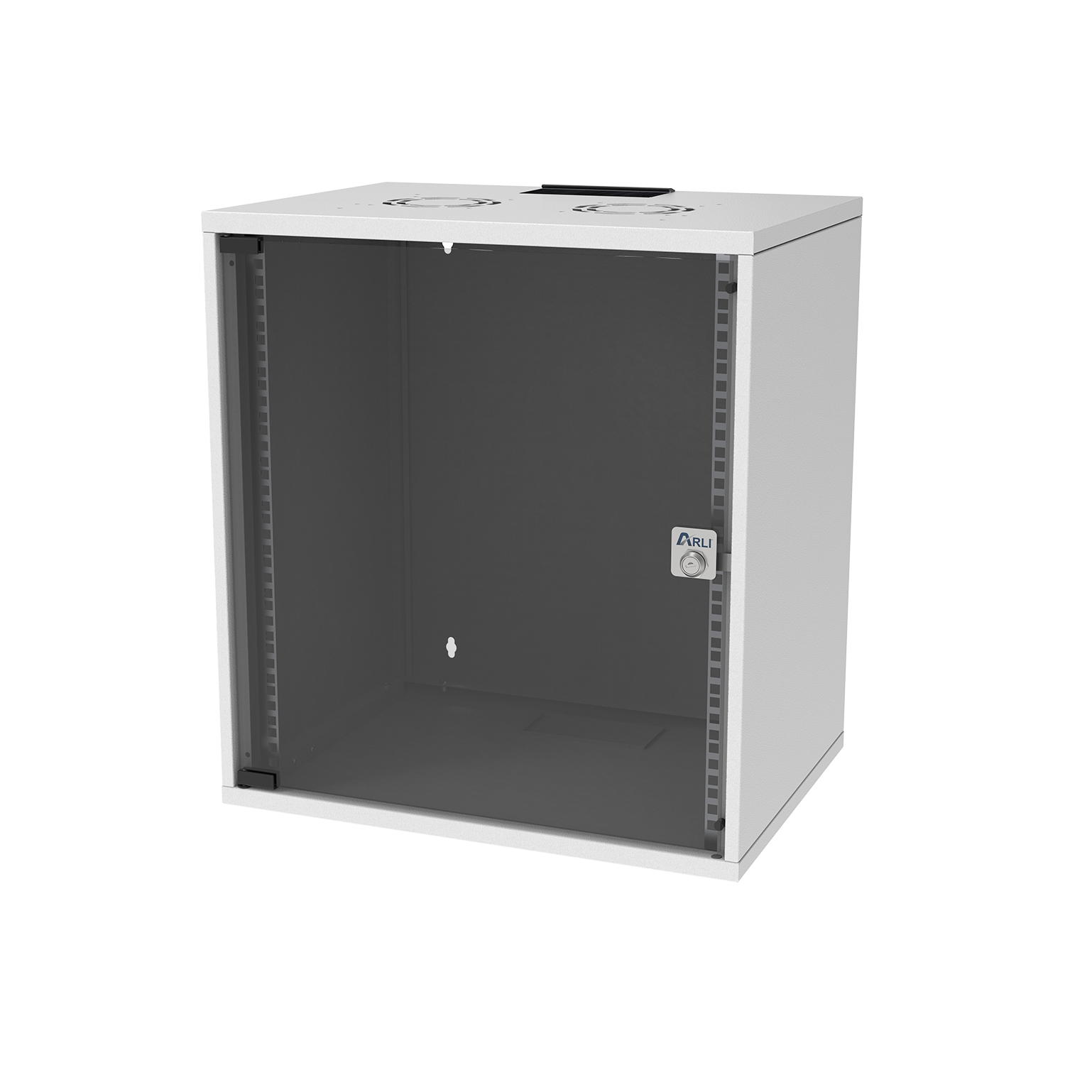 ARLI armadio di rete 19 pollici 12HE, armadio server da parete, chiudibile a chiave, con porta in vetro SOHO 12U